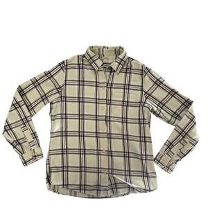 LL Bean Women Small Plaid Flannel Shirt Long Sleeve Button Down Casual Top
